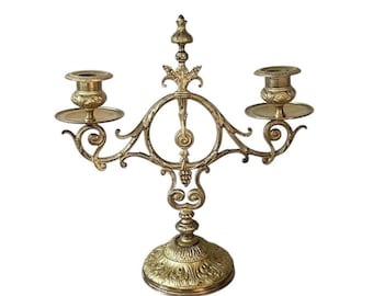 Chandelier 5 feux en bronze doré | Selency