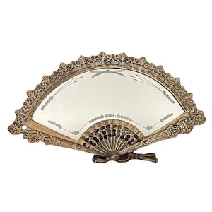 Antique Napoleon III gilt bronze fan mirror