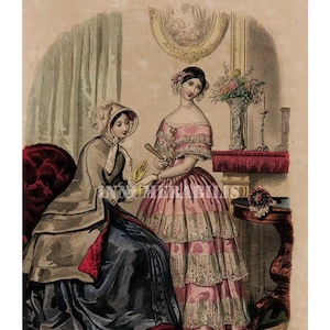 Instant Download, Old French Engraving 1849