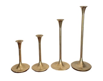 Set of 4 Brass Candlesticks from Villeroy & Boch 17.70" to 8.25"/45 to 21cm