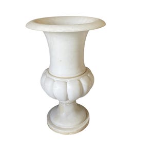 Ancienne lampe urne en marbre blanc forme vase Médicis Art déco