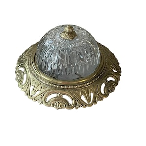 Vintage brass and cut glass ceiling light