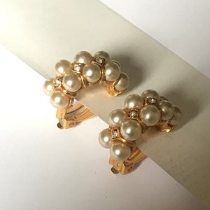 Fancy earrings beads vintage clip