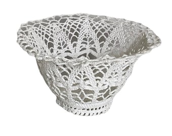 Old starched lace basket