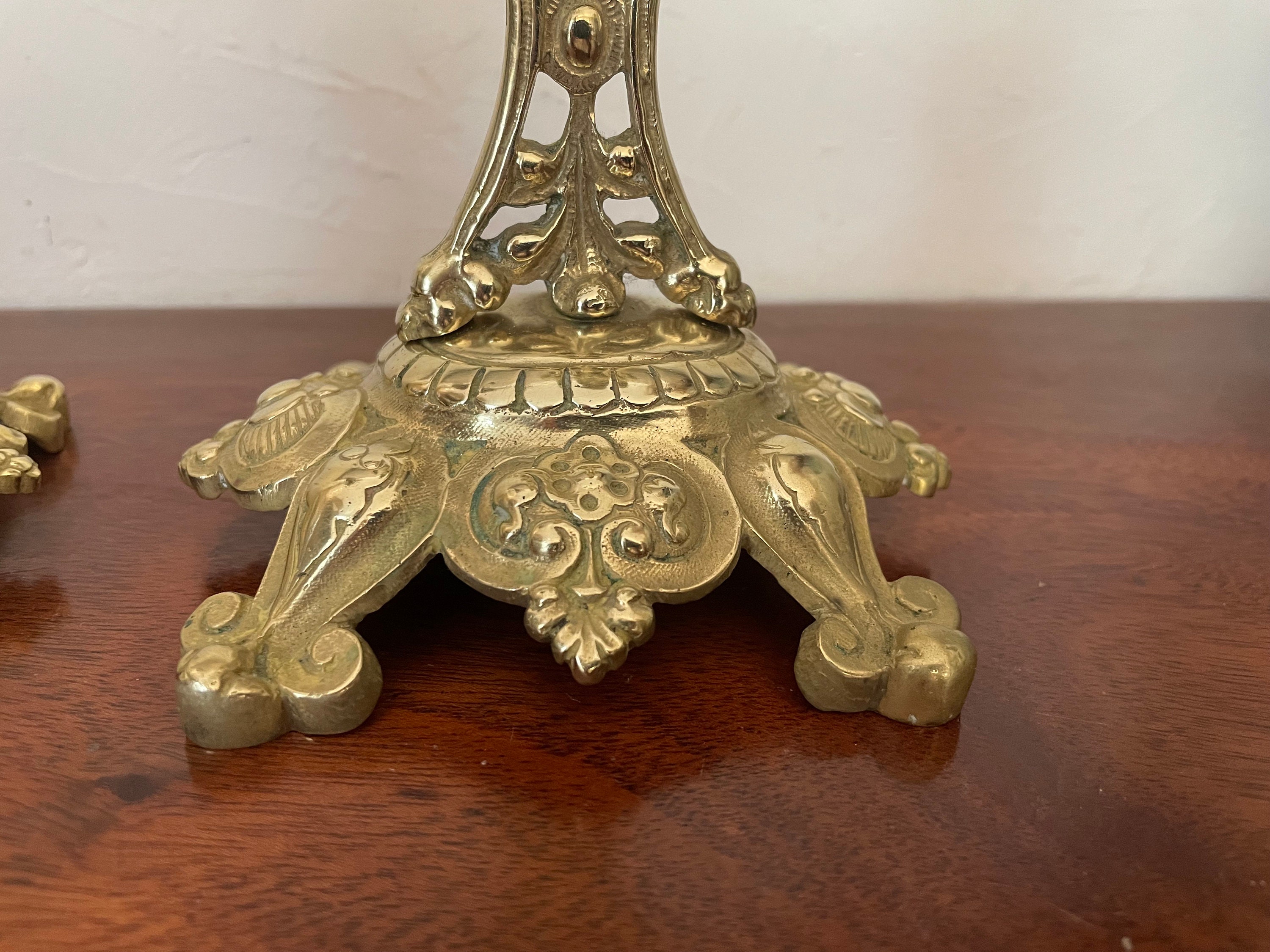 Gilt bronze candle holders, 19th century - Prinsheerlijk Antiek / Antiques