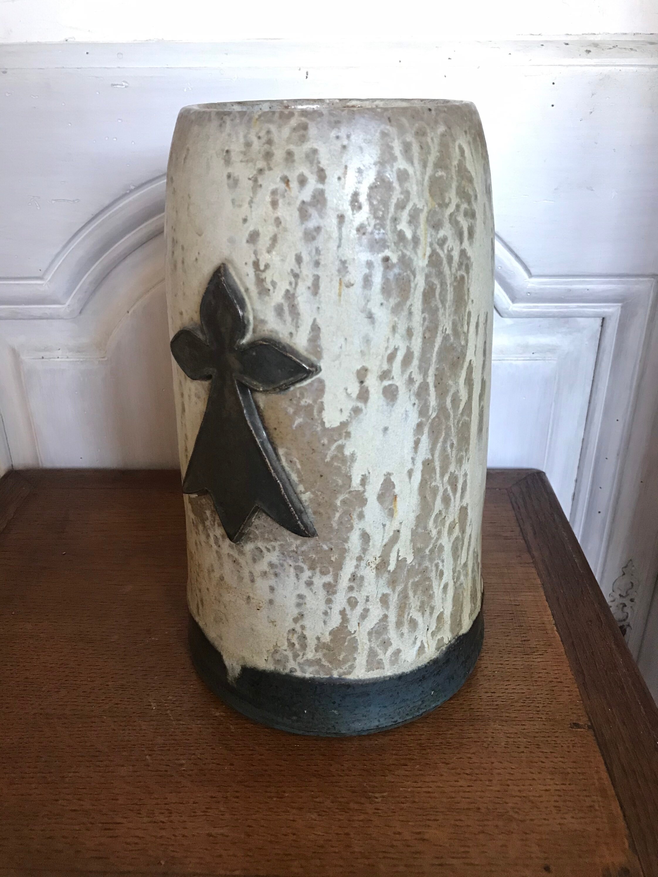 Grand Vase en Grès Breton Émaillé Vintage