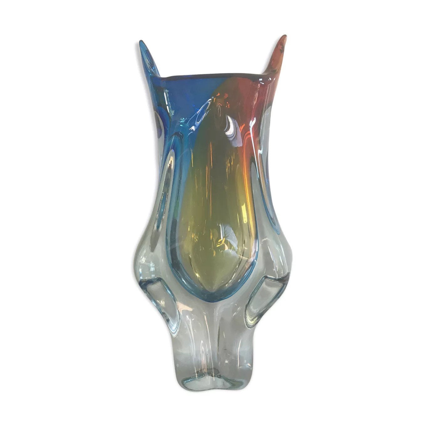 Grand Vase en Cristal d'art Chribska Circa 1960