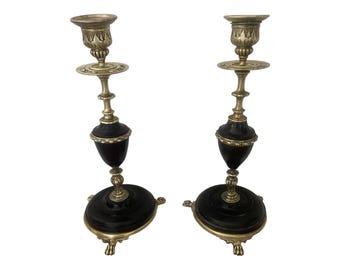 Bougeoirs Napoléon III, France, 19ème Siècle, Set de 2 en vente sur