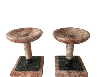 Par de sujetalibros antiguos de mármol, estilo Napoleón III, siglo XIX.