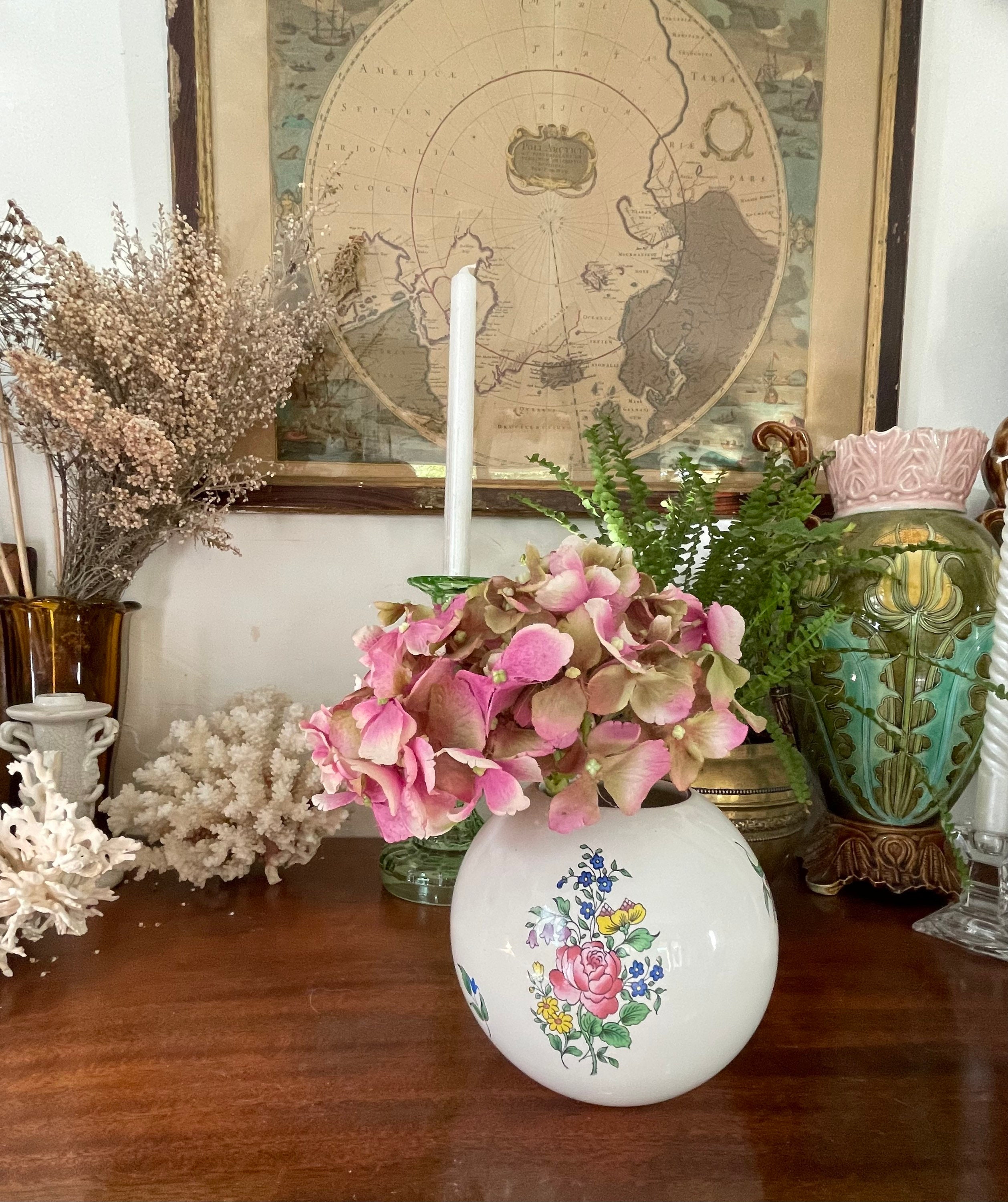 フランス リュネヴィル陶器のアンティーク球形花瓶 - Etsy 日本