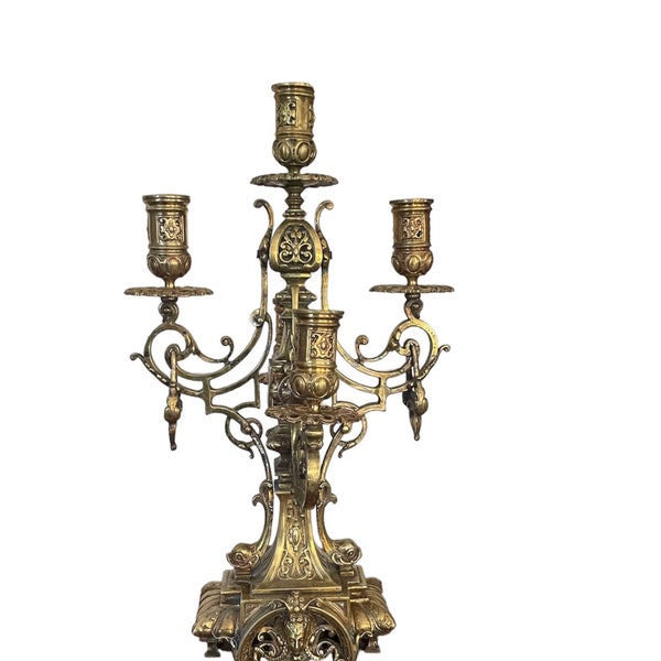 Ancien chandelier victorien en  bronze doré XIXÈME