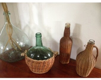 dame jeanne /demi John,bouteille de vin française ancienne ,décoration de ferme bouteille antique,