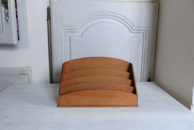 Porte-courrier Ancien En Bois - Range-lettres Vintage Sans Marque - Dim: 33,5 X 26 Cm