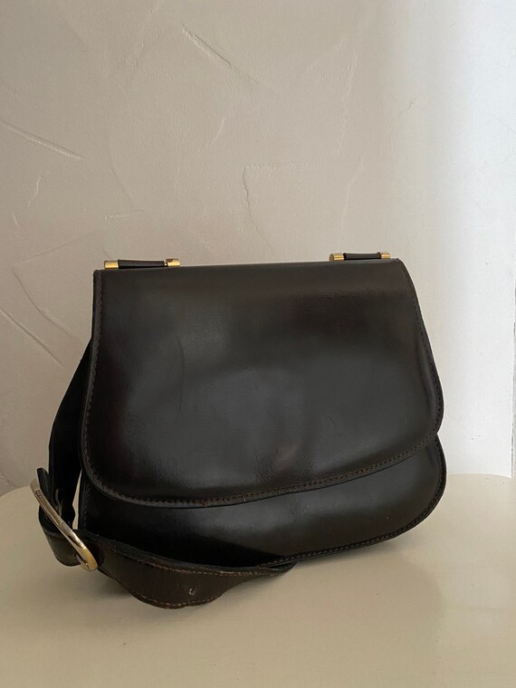 Brilliant 1970s brown leather handbag
