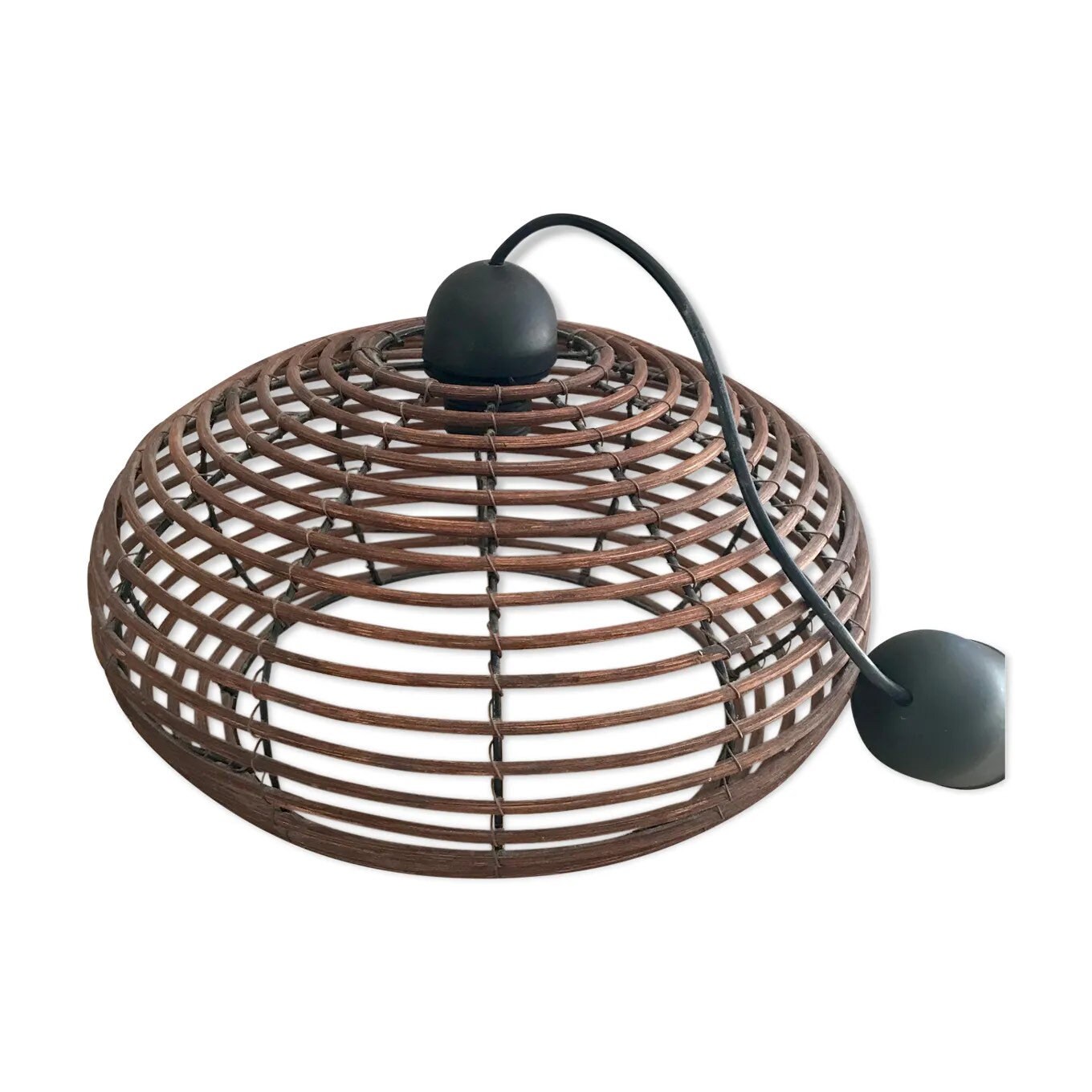 Suspension Scandinave Vintage en Rotin