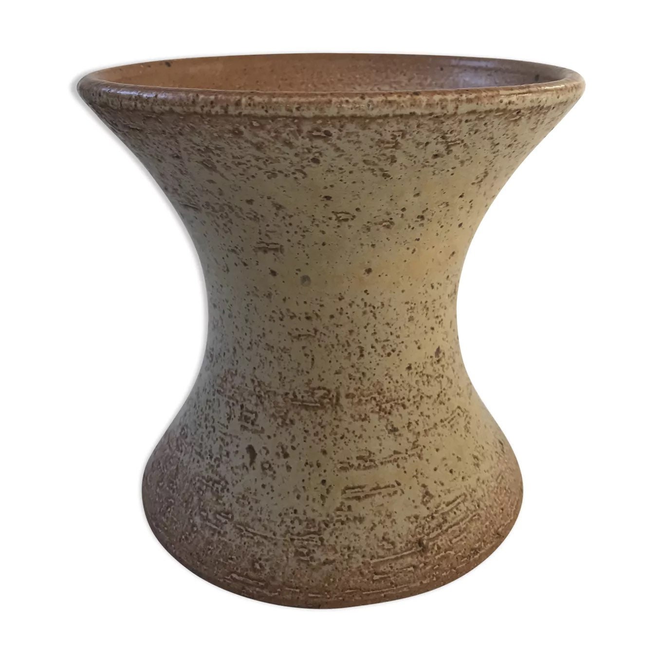 Vase Diabolo en Grès Vintage