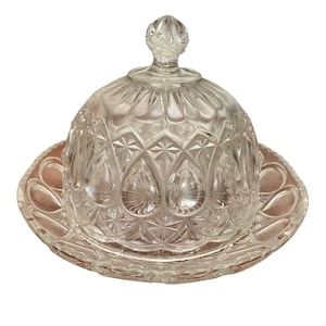 Old pressed glass bell dish