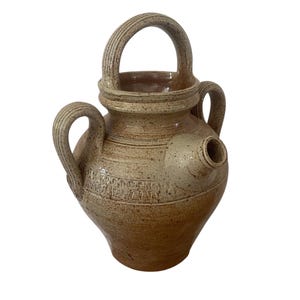 Vintage Provençal enameled stoneware jug