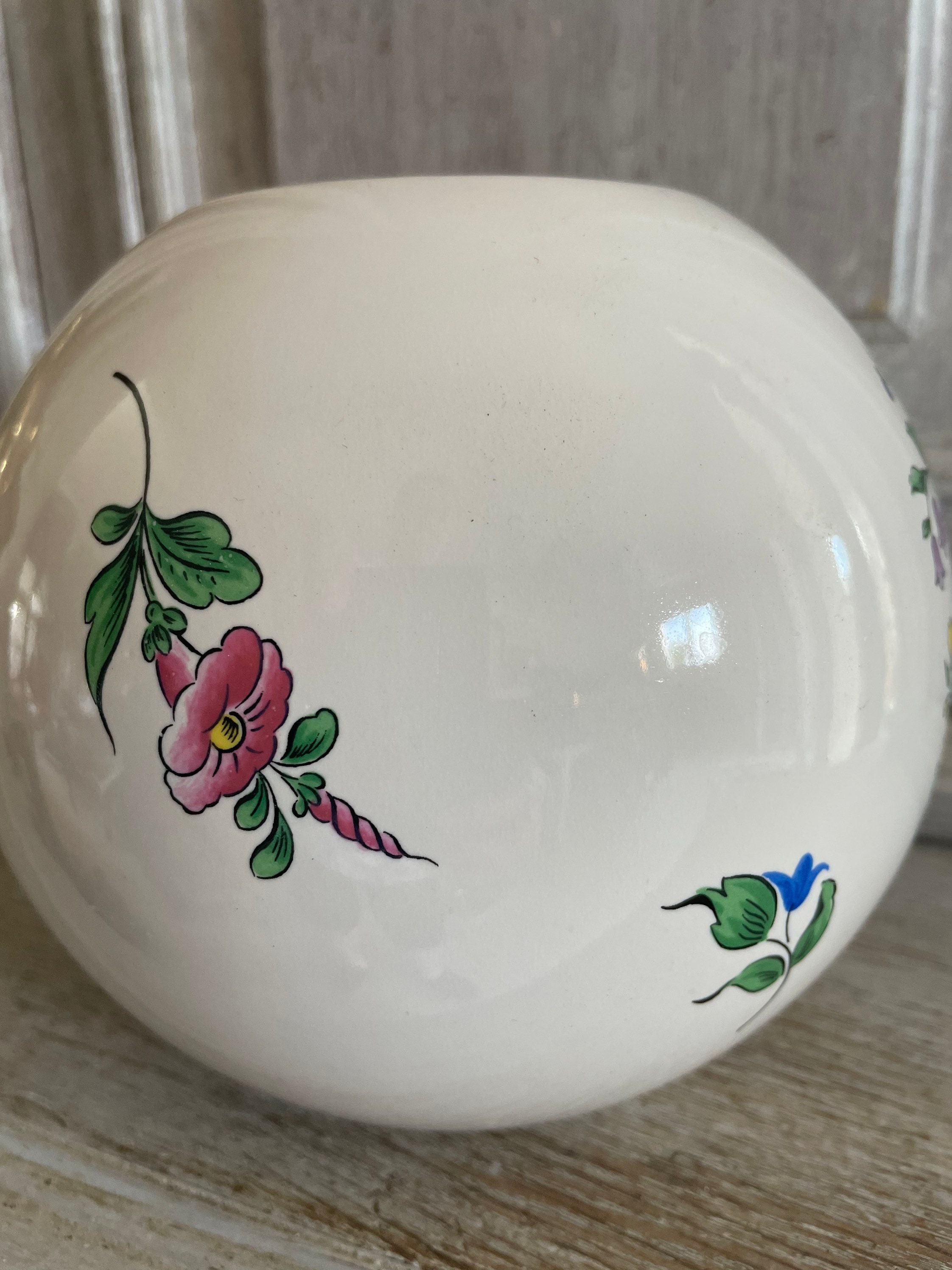 フランス リュネヴィル陶器のアンティーク球形花瓶 - Etsy 日本