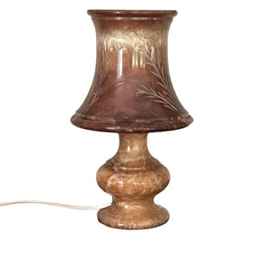 Vintage brown alabaster lamp