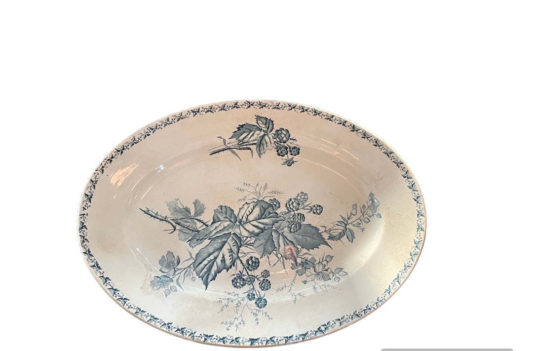 Plat ovale vintage Badonviller Sumatra n°1891 – VIDE GRENIER US A HEUGAS