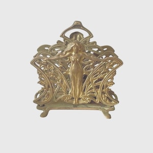 Classificador de letras em bronze Art Nouveau antigo