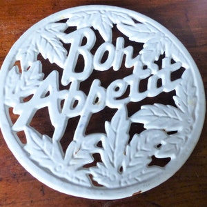 old French enamelled cast iron flat