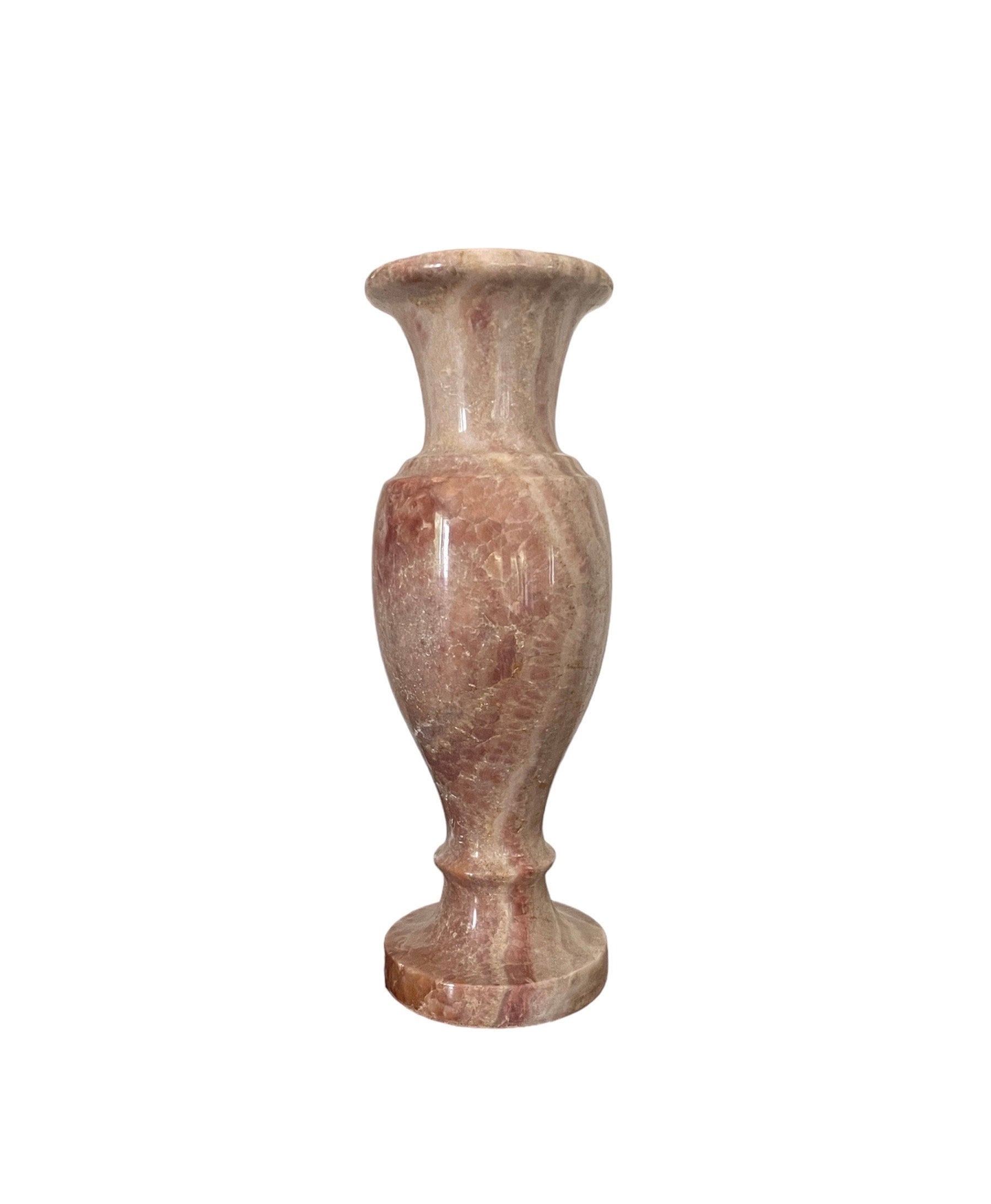 Vase Bourgeon Ancien En Marbre Onyx – Déco Vintage, Sans Marque