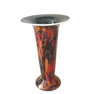 Vintage hand-blown tortoiseshell vase