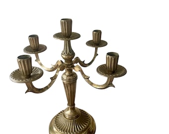 Antique 5-light brass candlestick