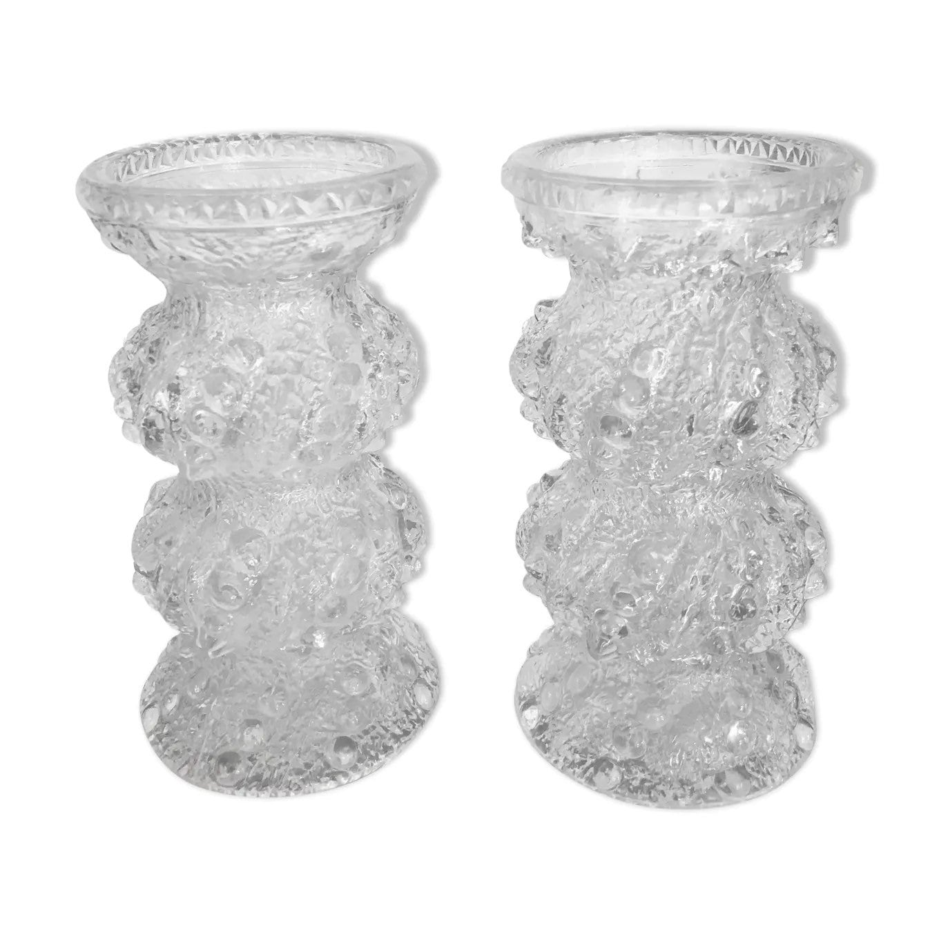 Paire de Vases Oberglass Carnival Vintage