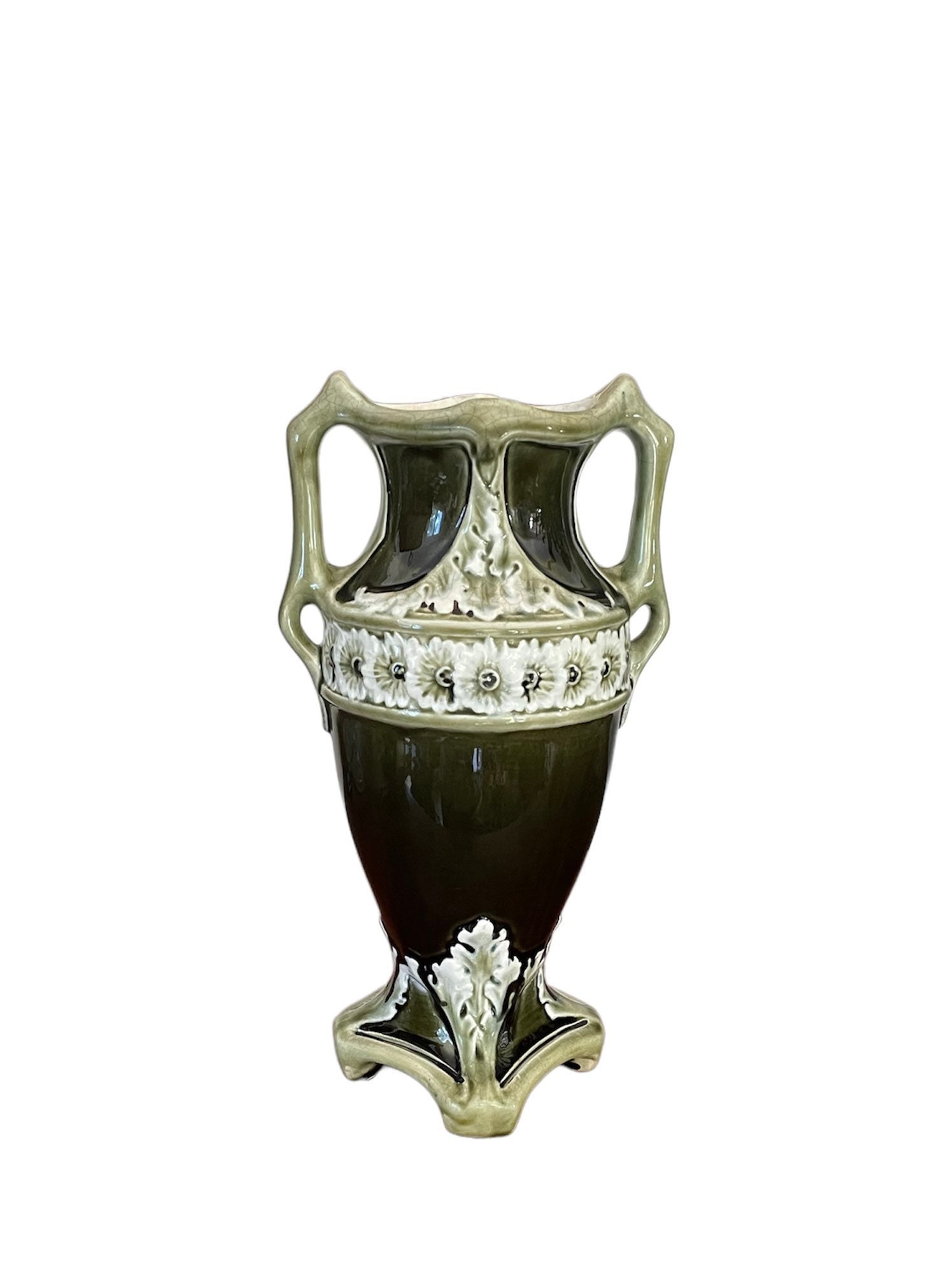 Old earthenware vase slurry Art Nouveau Auguste de Bruyn Lille Fives