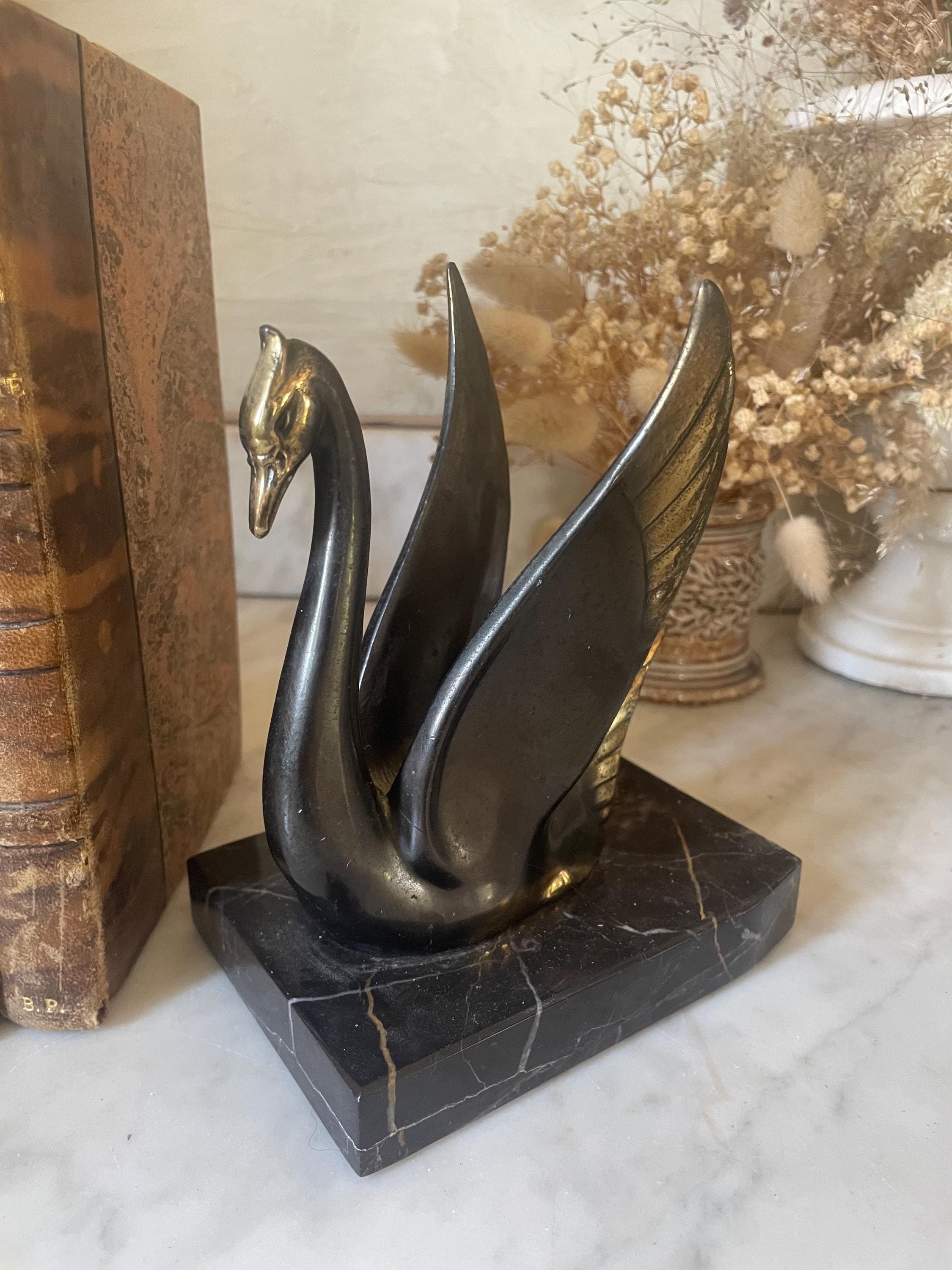 黒鳥の形をしたブックエンド一対、アールデコ調大理石製 - Etsy 日本