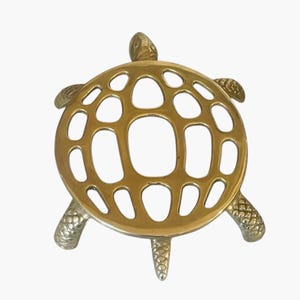 Vintage brass turtle trivet