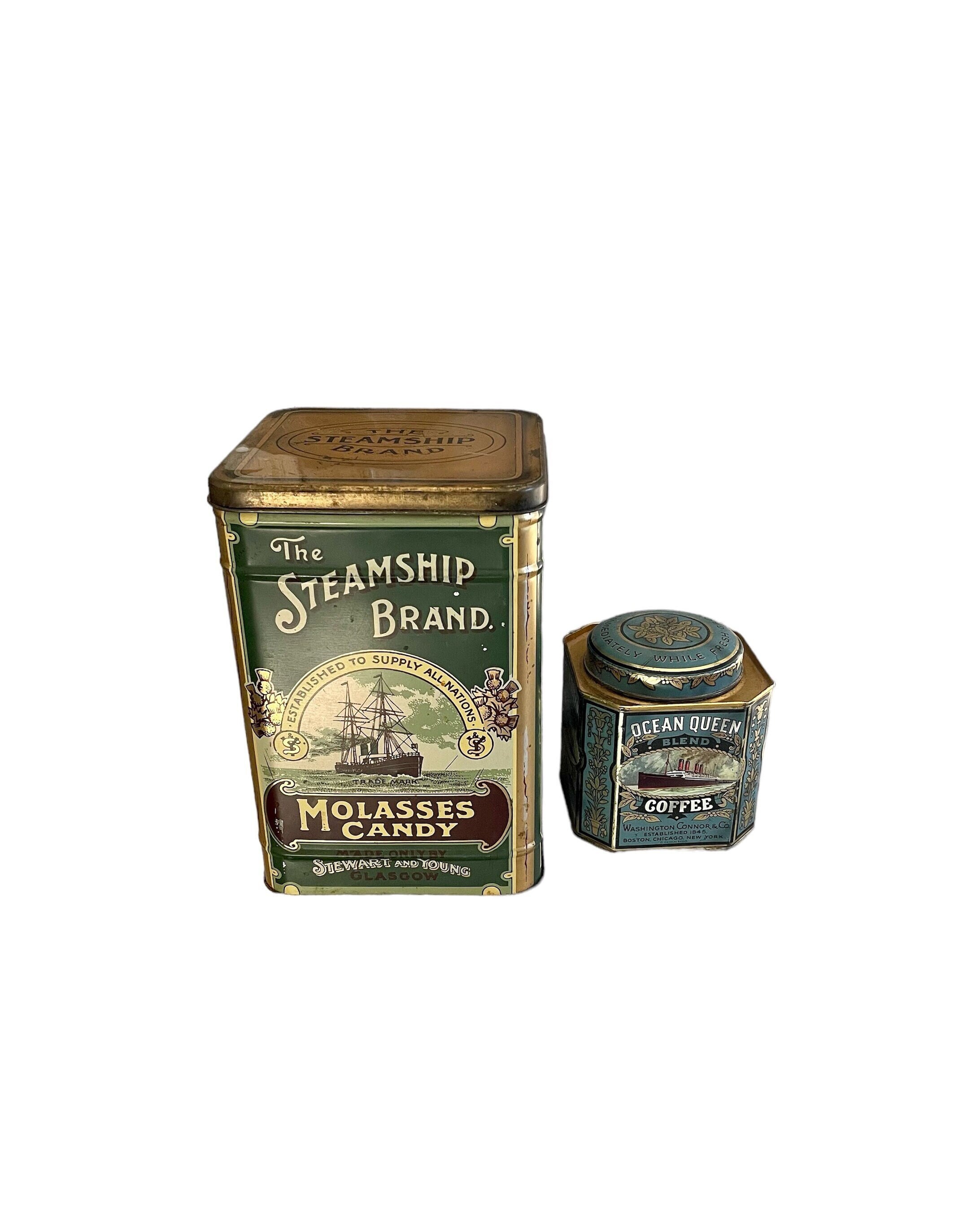 Two Tin Boxes Decorated With Vintage Boats - Etsy Finland