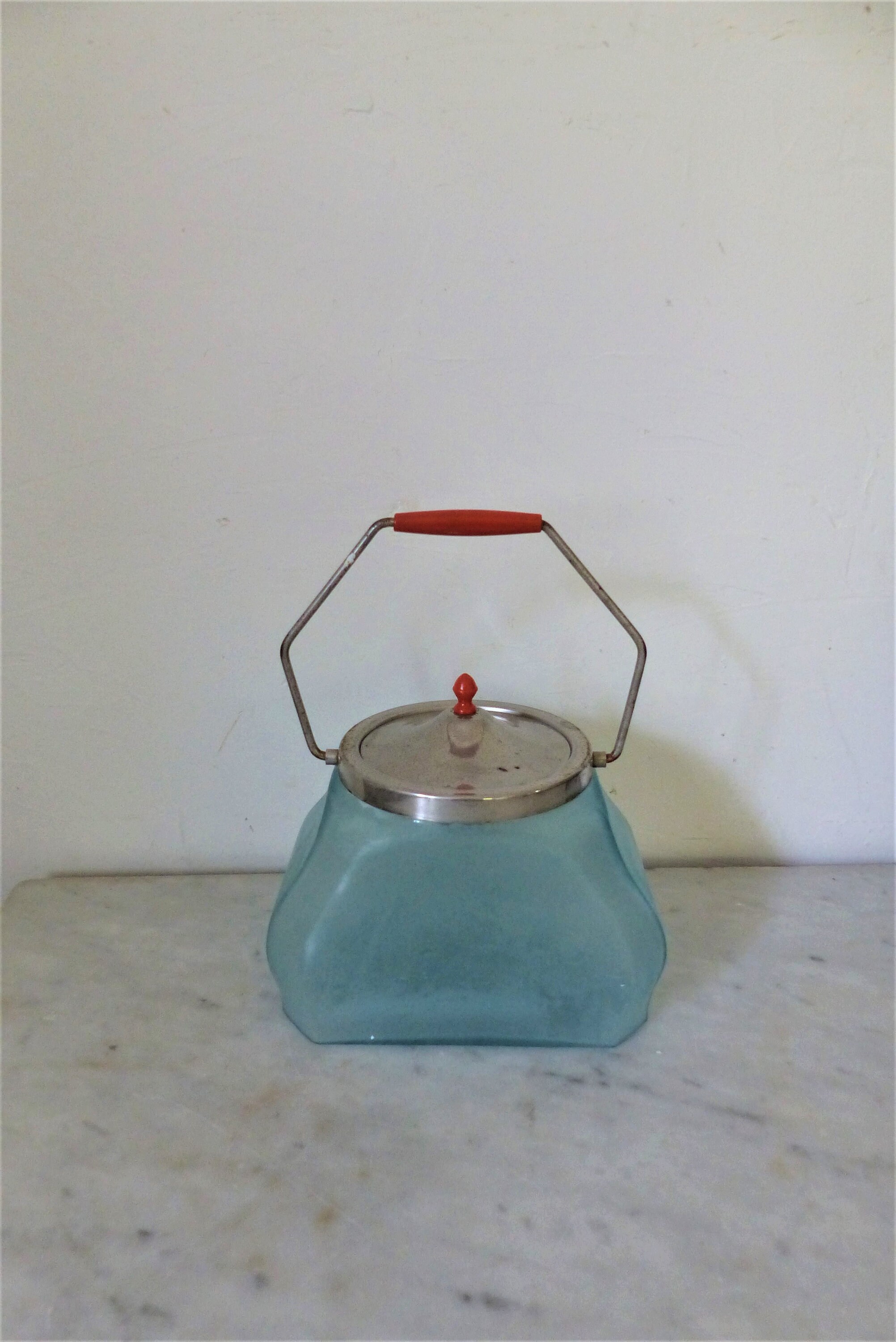 Bonbonnière Vintage en Verre Polie Bleue 1, 5 Litres