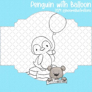 Cute Printable Digi Stamp for card making, paper crafting, coloring png jpeg black and white digital download