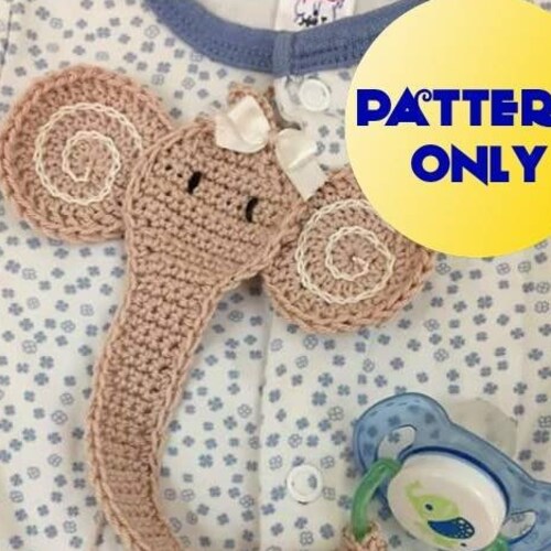 CROCHET PATTERN Pacifier Clip Triceratops Etsy