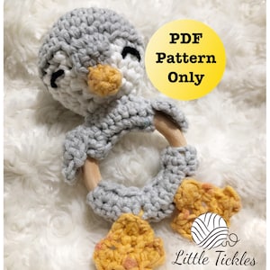 PATRÓN de sonajero de ganchillo de pingüino, regalo para recién nacidos, sonajero de bebé de pingüino, patrón de pingüino, regalo de bebé hecho a mano, juguete de ganchillo de pingüino DIY, Antártida