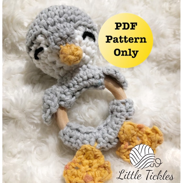 Penguin Crochet Rattle PATTERN, Newborn Gift, Penguin Baby rattle, Penguin Pattern, Handmade baby gift, DIY Penguin crochet toy, Antarctica