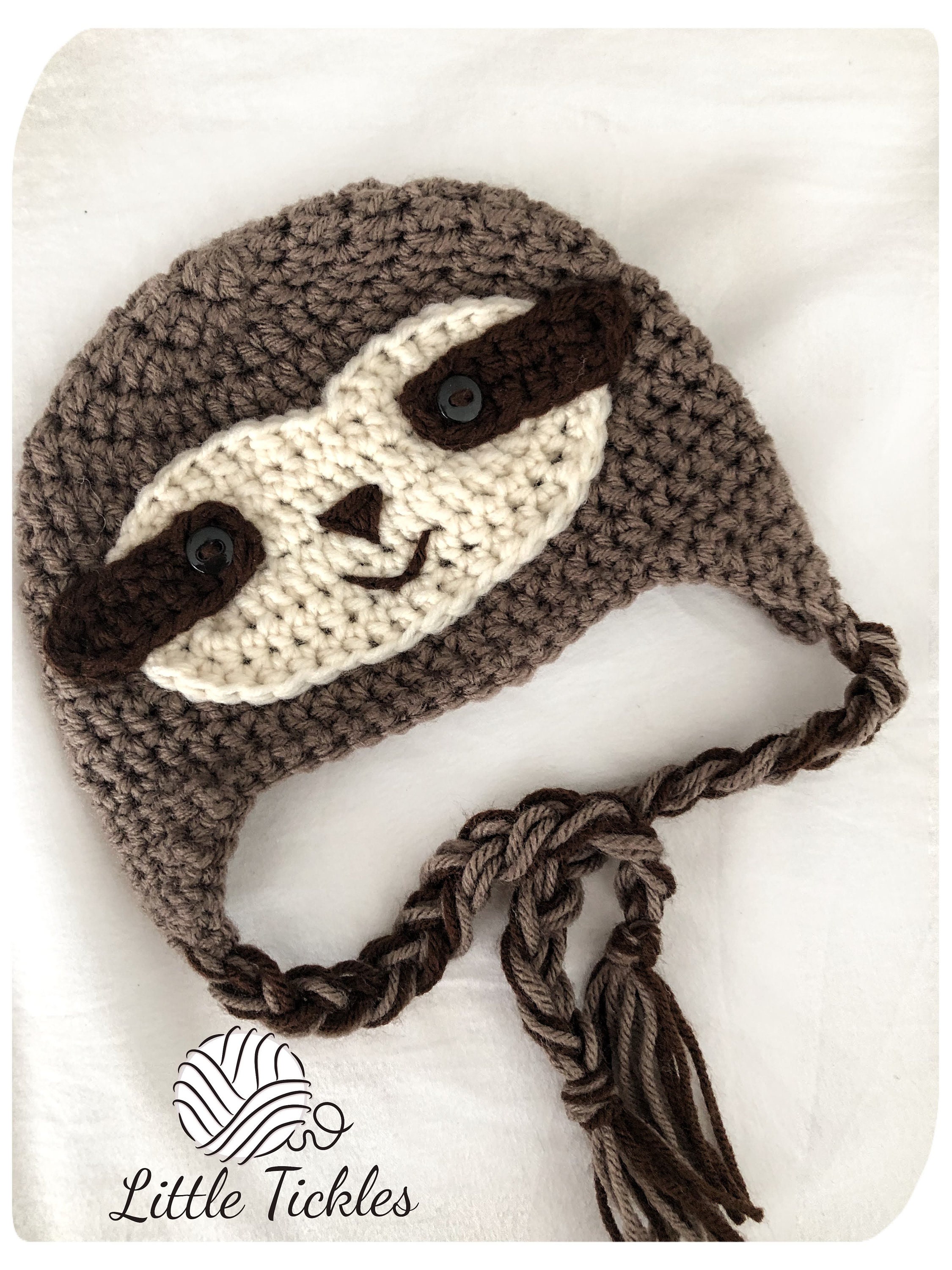 SLOTH Crochet Hat PATTERN, Newborn Gift, Sloth Baby Hat, Sloth Pattern ...