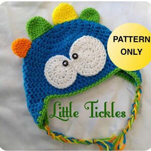 PATTERN only - Monster Crochet Hat pattern 3-5 Years