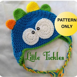 PATTERN only - Monster Crochet Hat pattern 3-5 Years