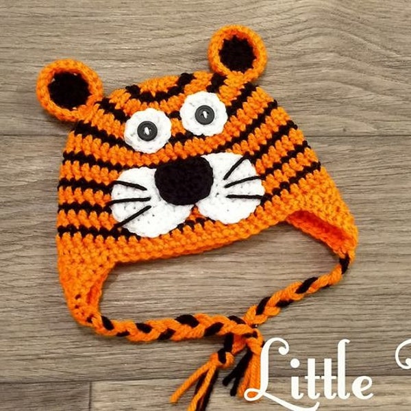 Crochet Tiger hat, Crochet baby Beanie, Orange hat, newborn baby hat , Photo sessions , animal baby hats / orange beanie