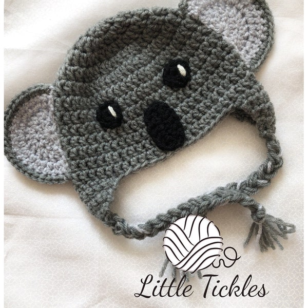 Koala Crochet hat, Baby Boys, Crochet beanies, Koala Bear Crochet Hat, Winter Hat, Photo Prop, Animal Hat, Baby Shower Gift, Baby Koala Hat