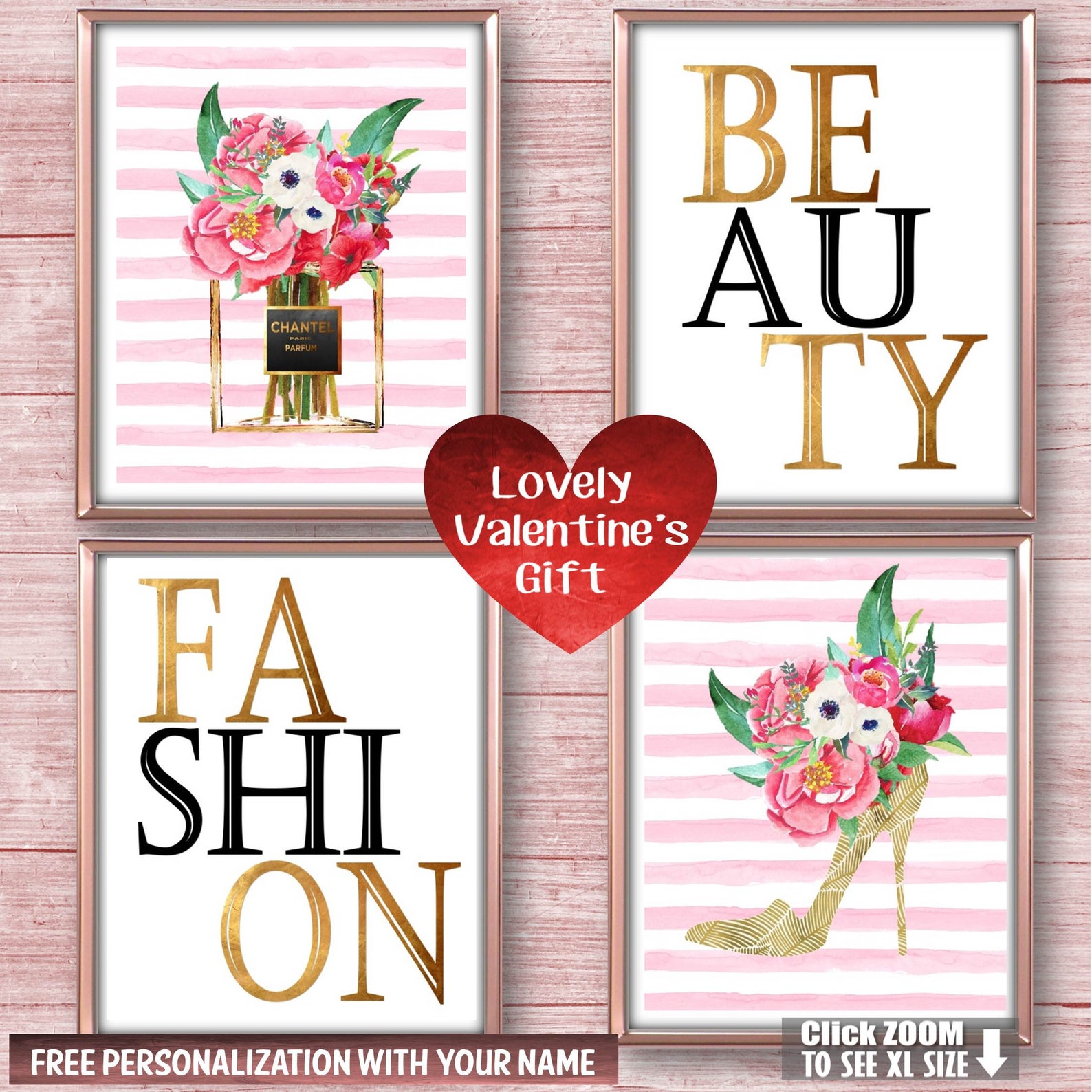 Office Decor Gift For Woman Instant Download Pink Floral Etsy