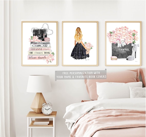 Fashion Wall Art Fashion Wall Decor Bedroom Wall Art Vanity Wall Art Peony Art Set Fashion Art Print Fashion Poster Set Above Bed Art