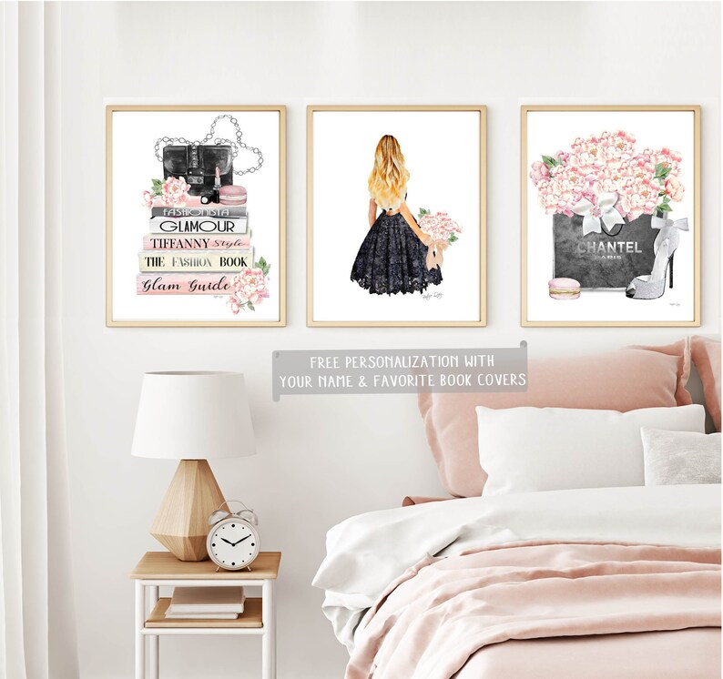 Fashion Wall Art Decor Bedroom Vanity Peony Set Print Poster Above Bed