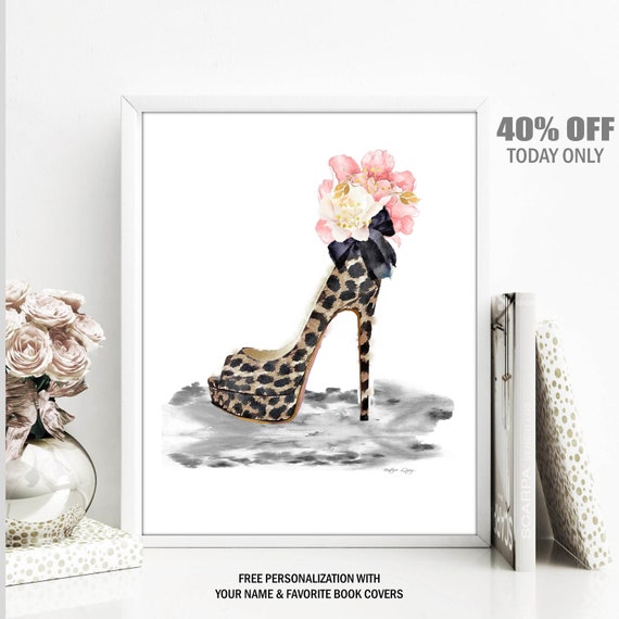 High Heels Fashion Print Leopard Skin Fashion Decor Fashion | Etsy