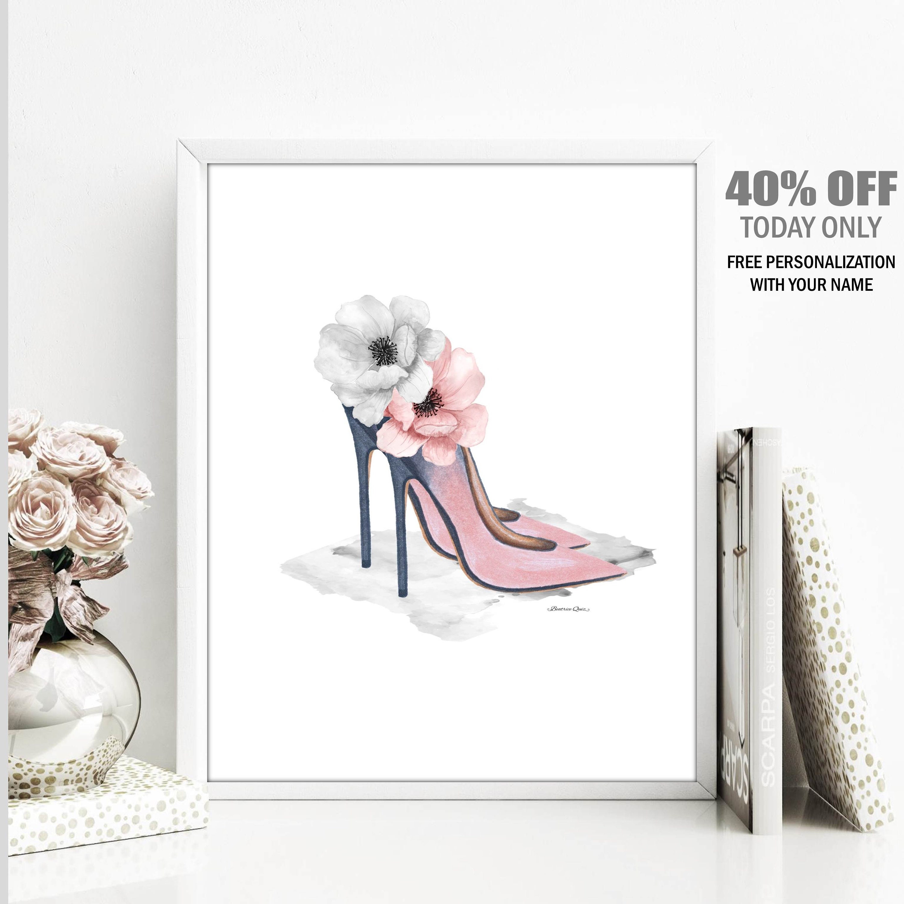 Heels High Heels Wall Art Decor High Heels Fashion Art High Etsy